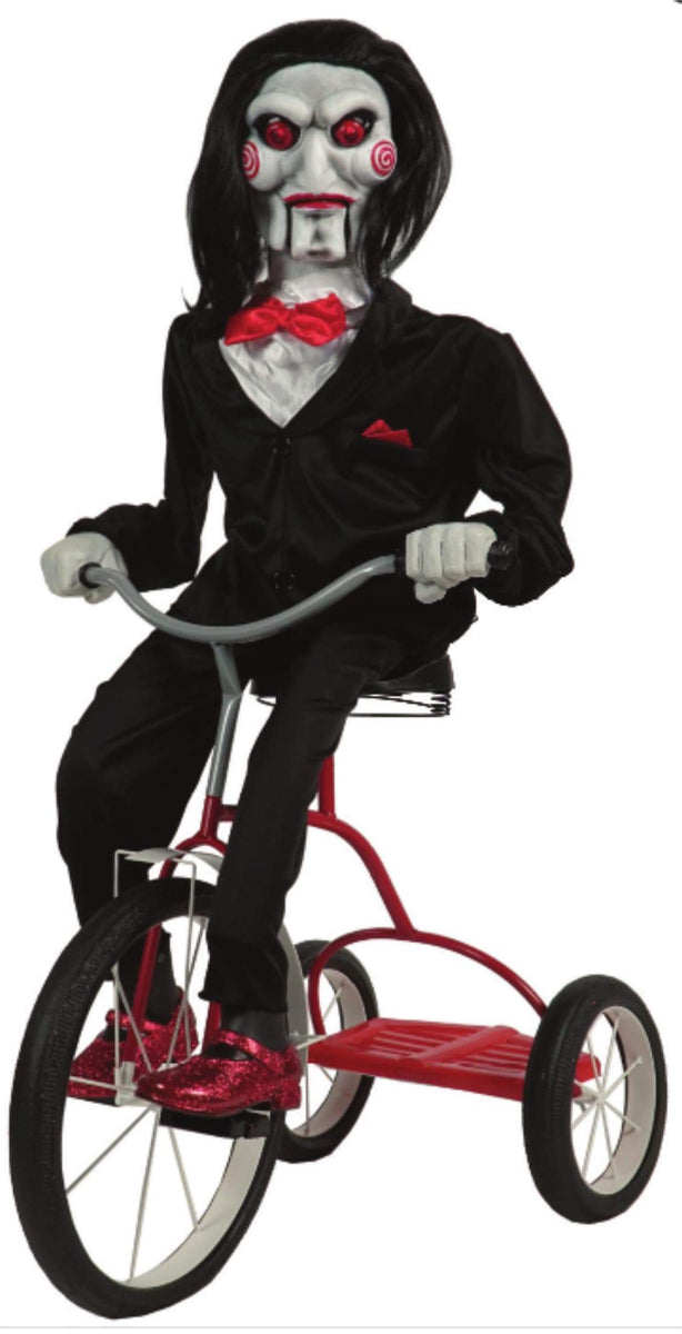 Saw Jigsaw Movie Animated Billy The Puppet on Tricycle Halloween Anima ...