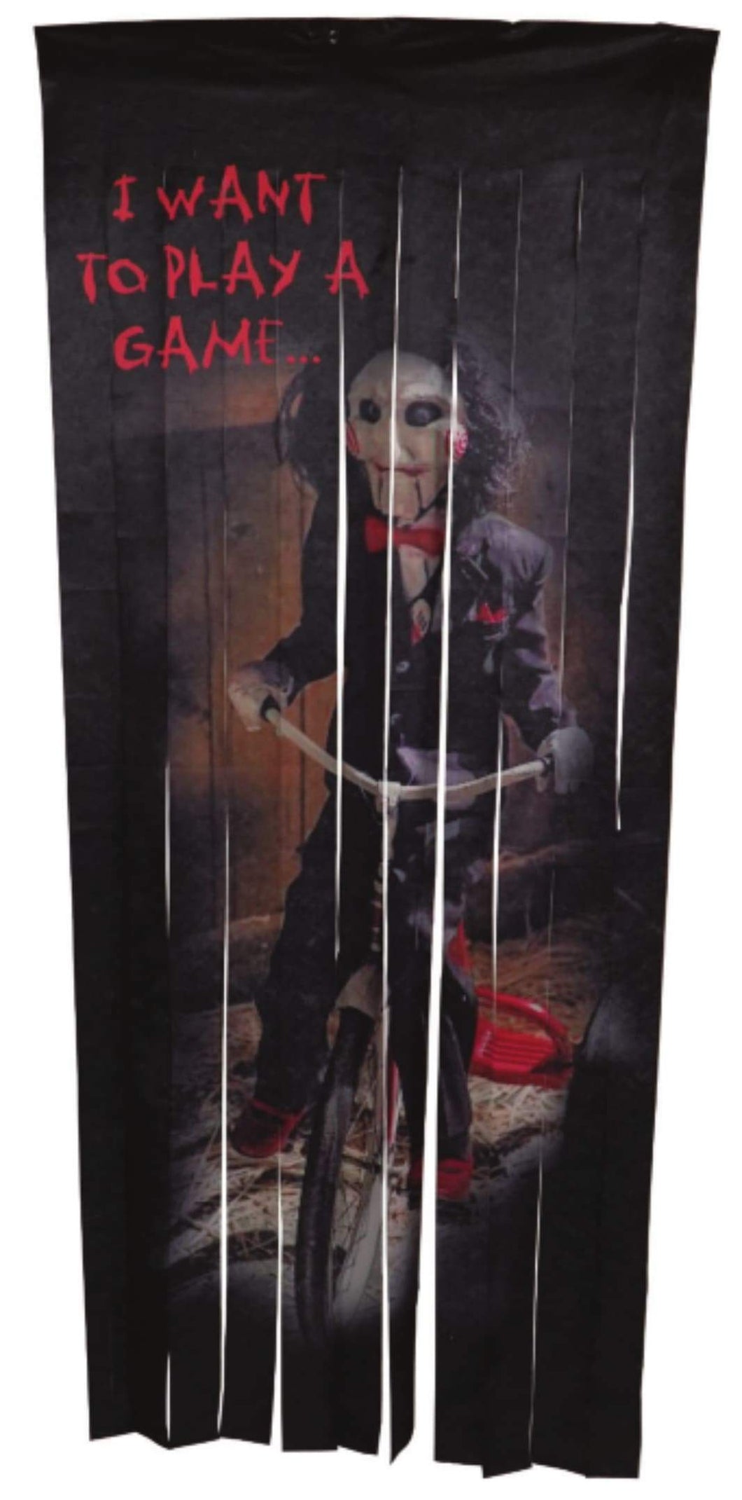 Saw Jigsaw Movie Billy The Puppet Doorway Drape With Lights